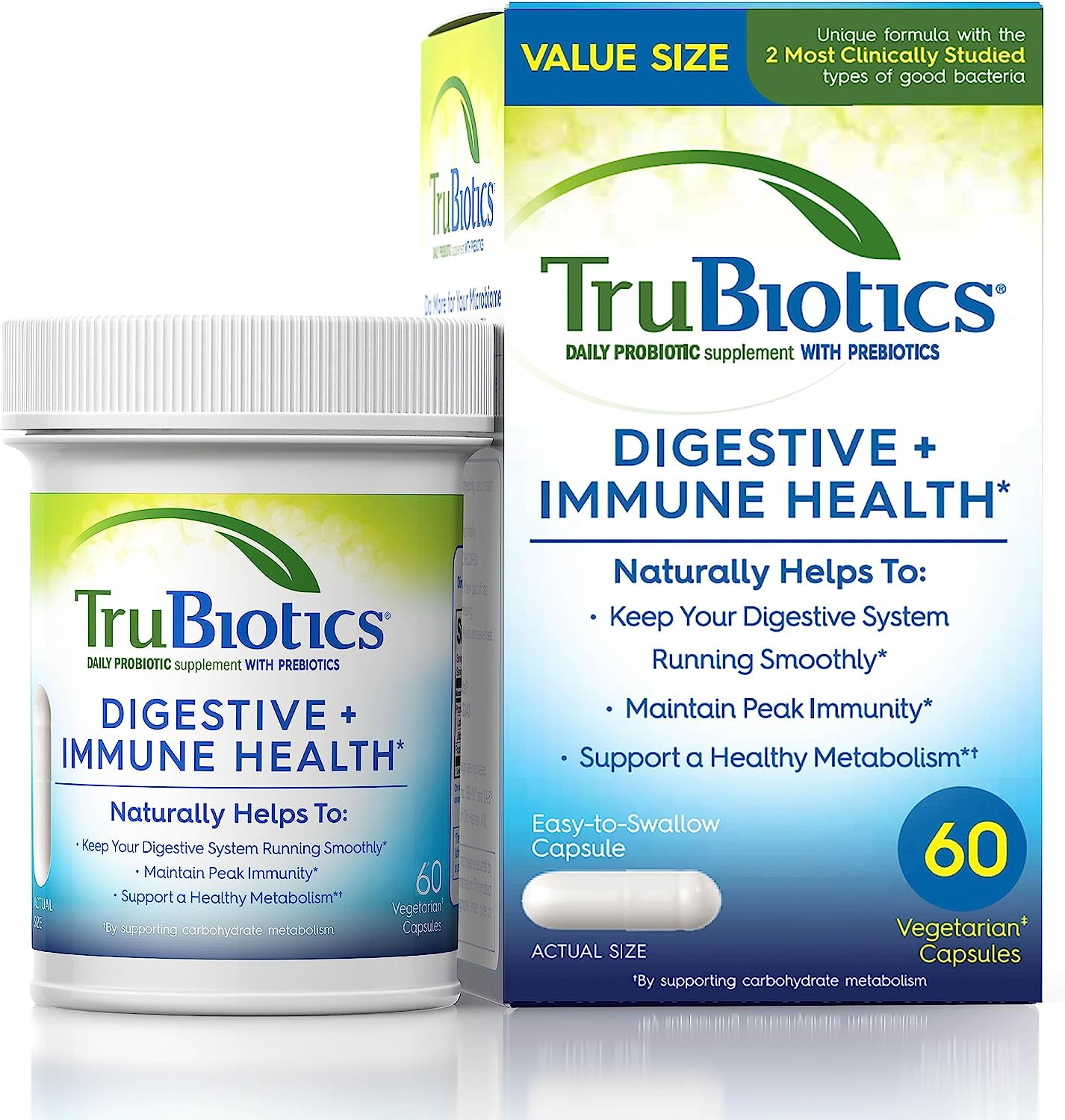 Trubiotics Probiotics for Digestive & Immune Health 60 Capsules EXP:12/28