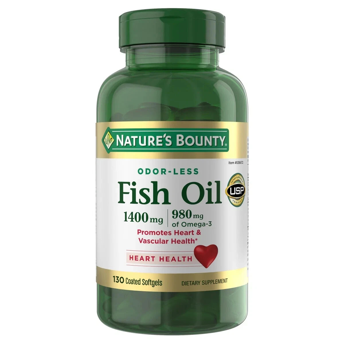 Nature’s Bounty Fish Oil Softgels – 200 Count