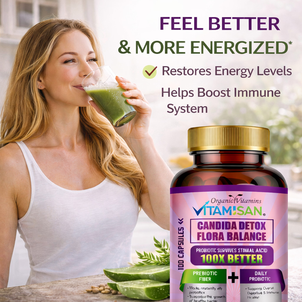 Candida Detox 3 Pack Probiotic Prebiotic Gut Health Digestive 300 Caps