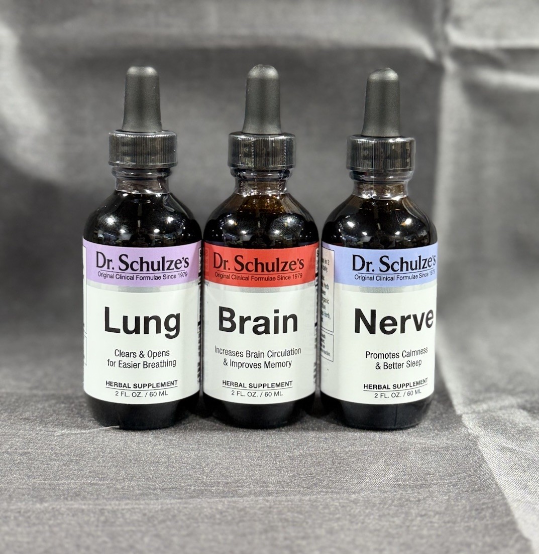 Dr schulze’s Lung 2oz, Brain 2oz, Nerve 2oz Supplement Drops New!