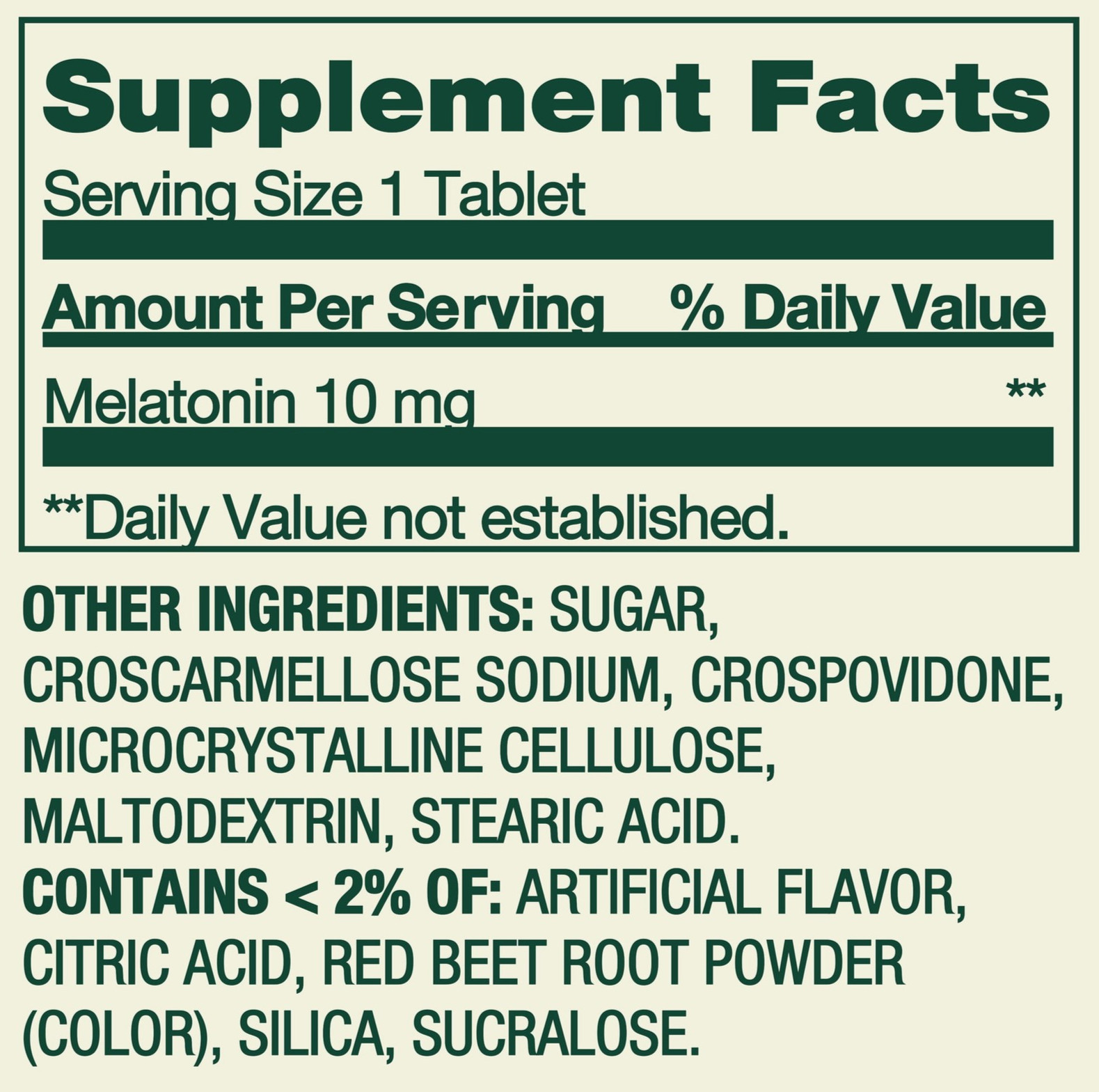 Spring Valley Fast Dissolve Melatonin 10mg Sleep Support Strawberry 120 Ct
