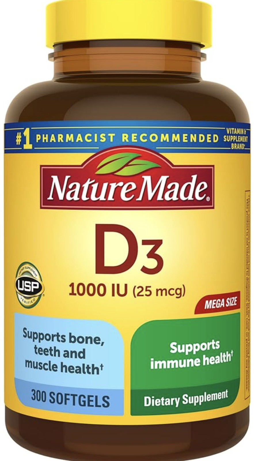 Nature Made Vitamin D3 1000 IU (25mcg), 300ct, SEALED, EXP 12/28, Free Shipping