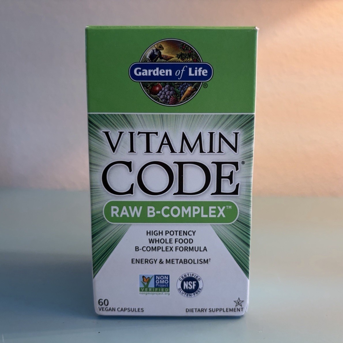Garden of Life Vitamin Code RAW B-Complex 60 Capsules Vegan Non-GMO Gluten-Free