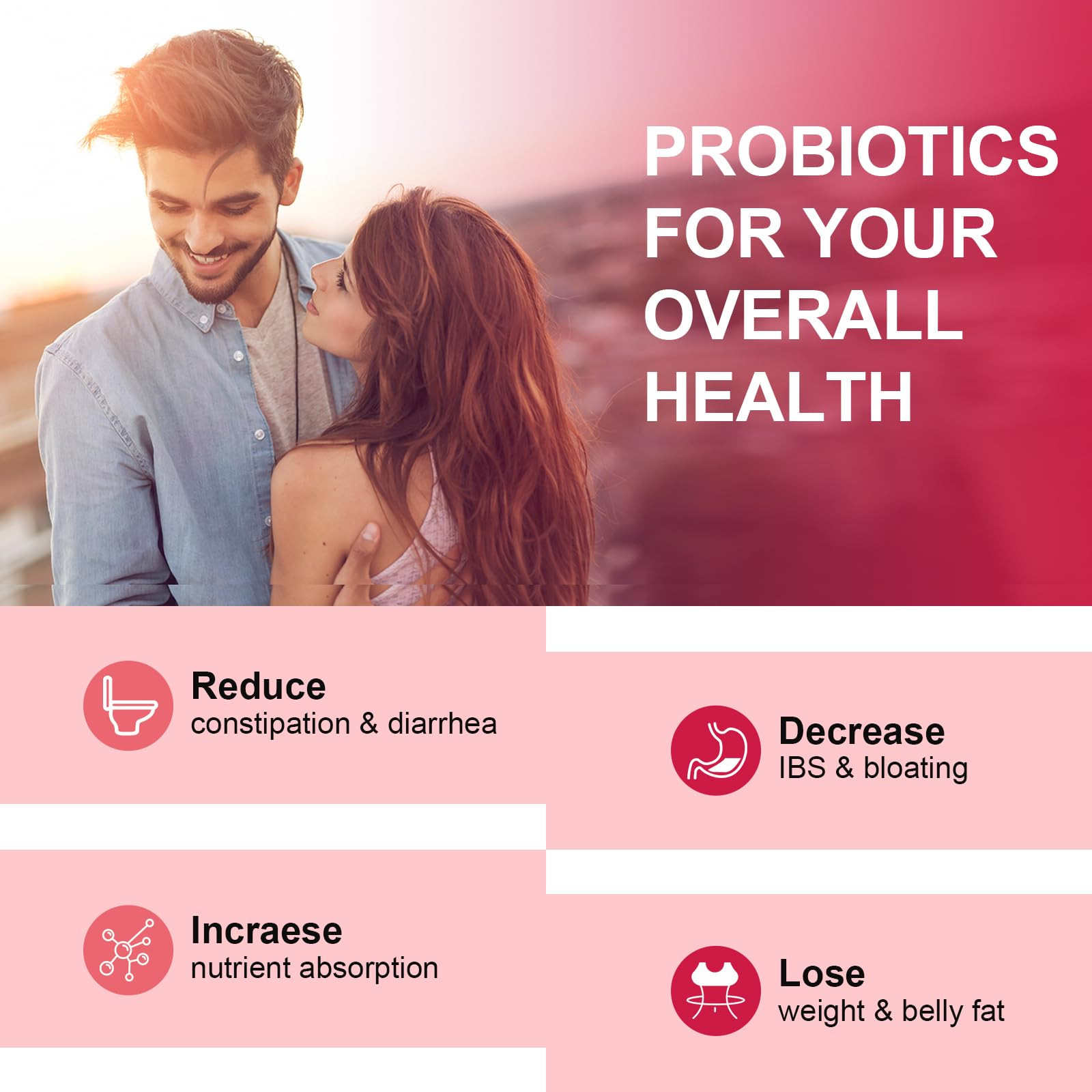 100 Billion Probiotics CFU Potency Gut Health Women 60 Capsules