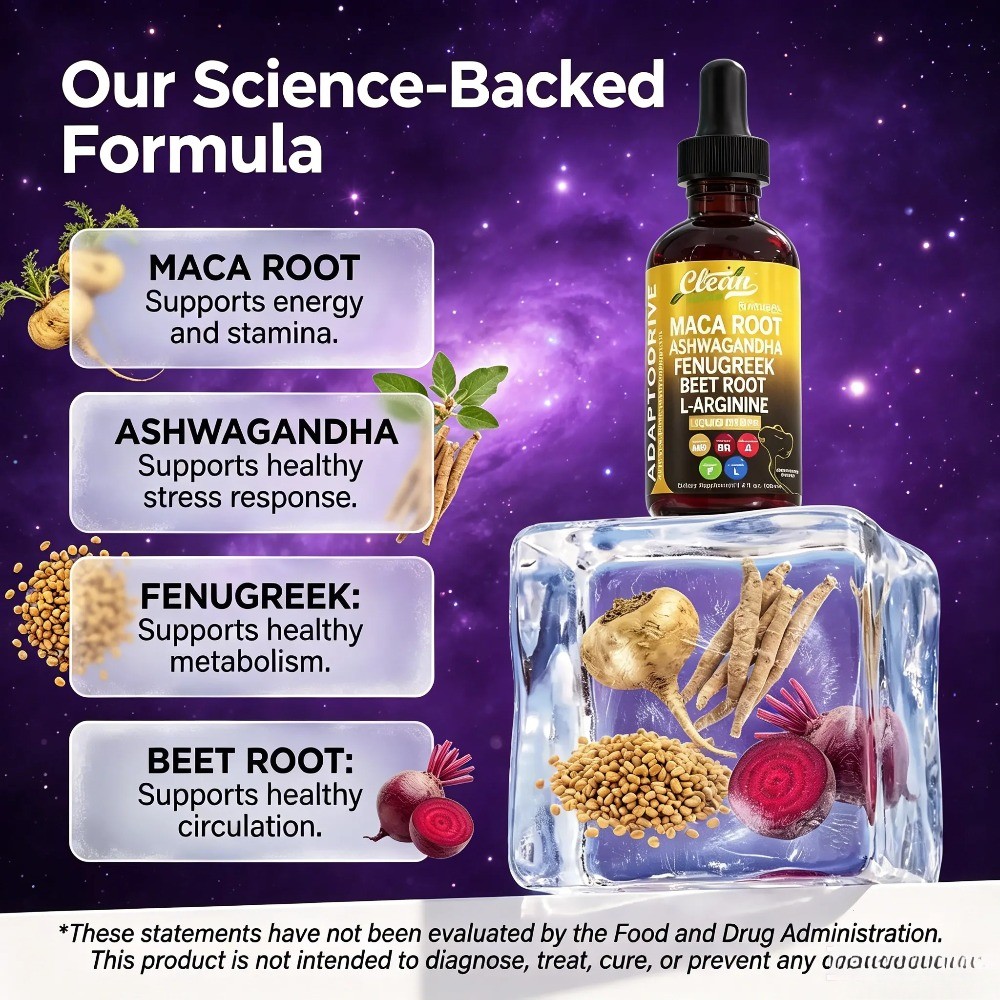 Clean Nutra Maca Root Drops – Ashwagandha, Fenugreek, Beet Root & L-Arginine