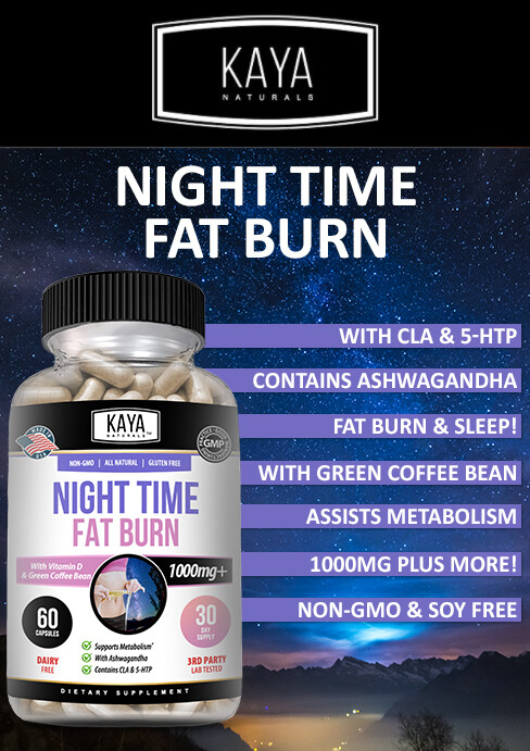 (2 Pack) Night Time Fat Burn Supplement 60ct, Metabolism Support, Weight Loss
