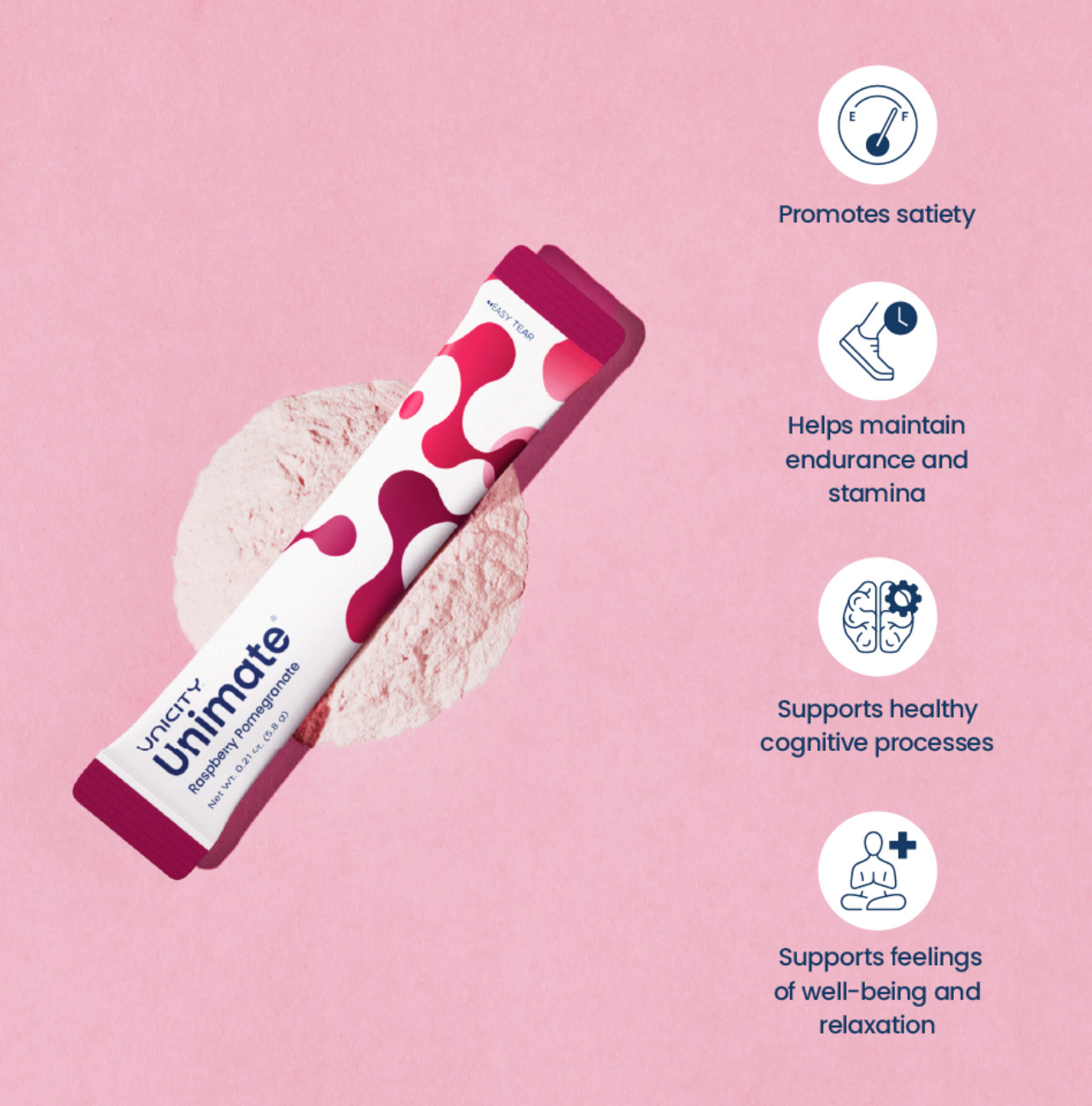Unicity Unimate Raspberry Pomegranate Box of 30 Sachets – Exp 08/2027