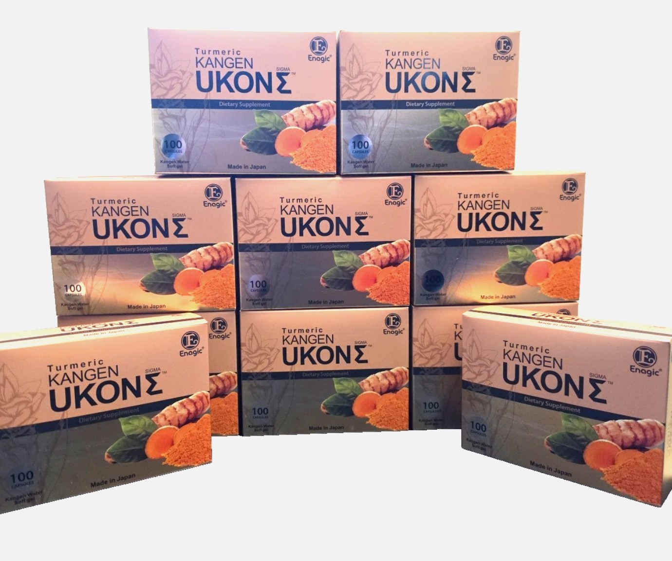 10 Boxes Turmeric Kangen Ukon Turmeric ENAGIC 100 Vegan Soft gels. Exp 09/2028
