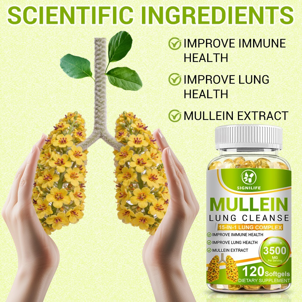 Mullein Leaf Capsules – Lung Cleanse & Cough Relief, Respiratory Health, Detox