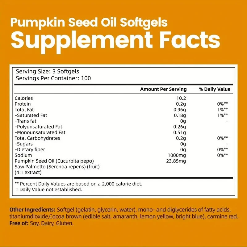 Pumpkin Seed Oil 1000mg Saw Palmetto 300 Softgels Men Prostate Health Supplement