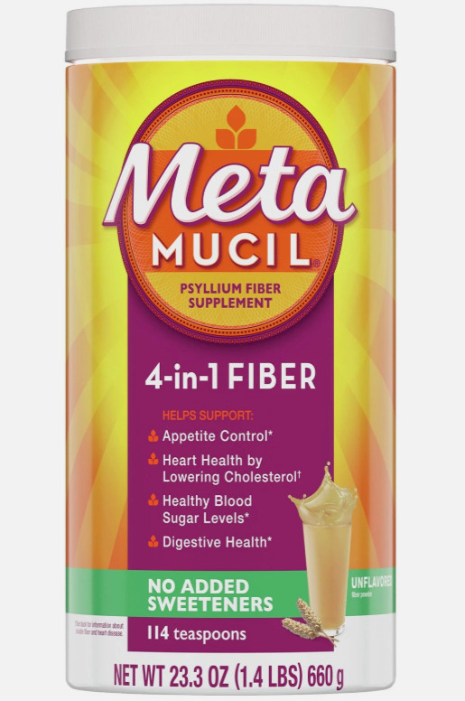 🥤 Metamucil Psyllium Husk Powder Unflavored ~ No Added Sweeteners 114 Servings