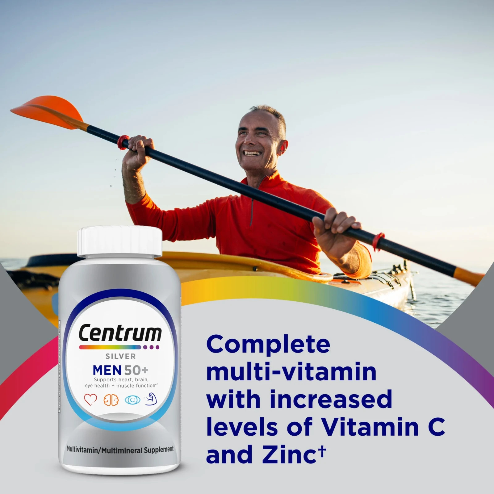 Centrum Silver Mens 50 Plus Multivitamin With Vitamin B & D3, 100 Count