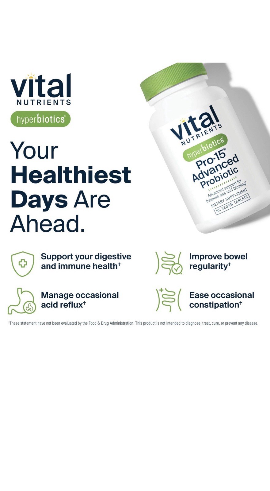 Hyperbiotics Vital Nutrients Pro15 Advanced Probiotics for Women and Men | 15…