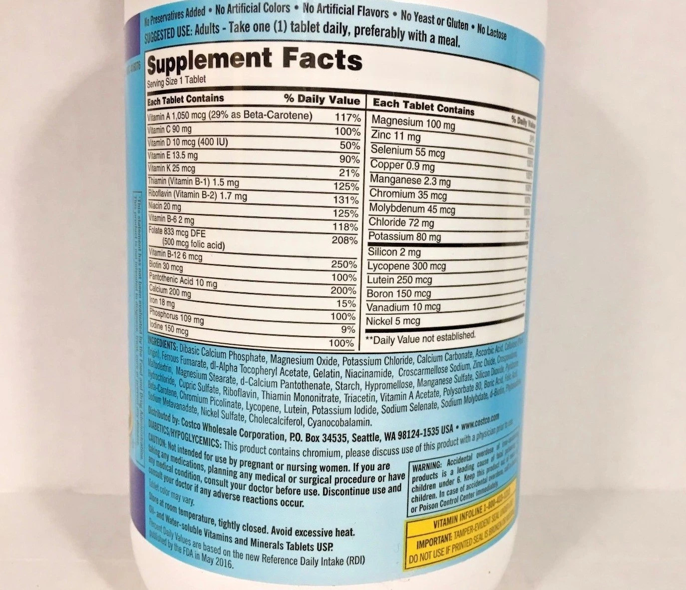 Kirkland Signature Daily Multi, 500 Tablets