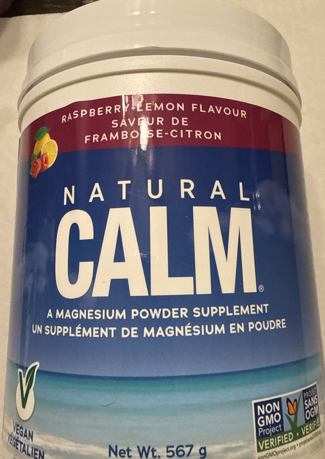 Natural Vitality Calm Magnesium POWDER SUPLEMENT- RASPBERRY LEMON 20 oz.Exp 5/29