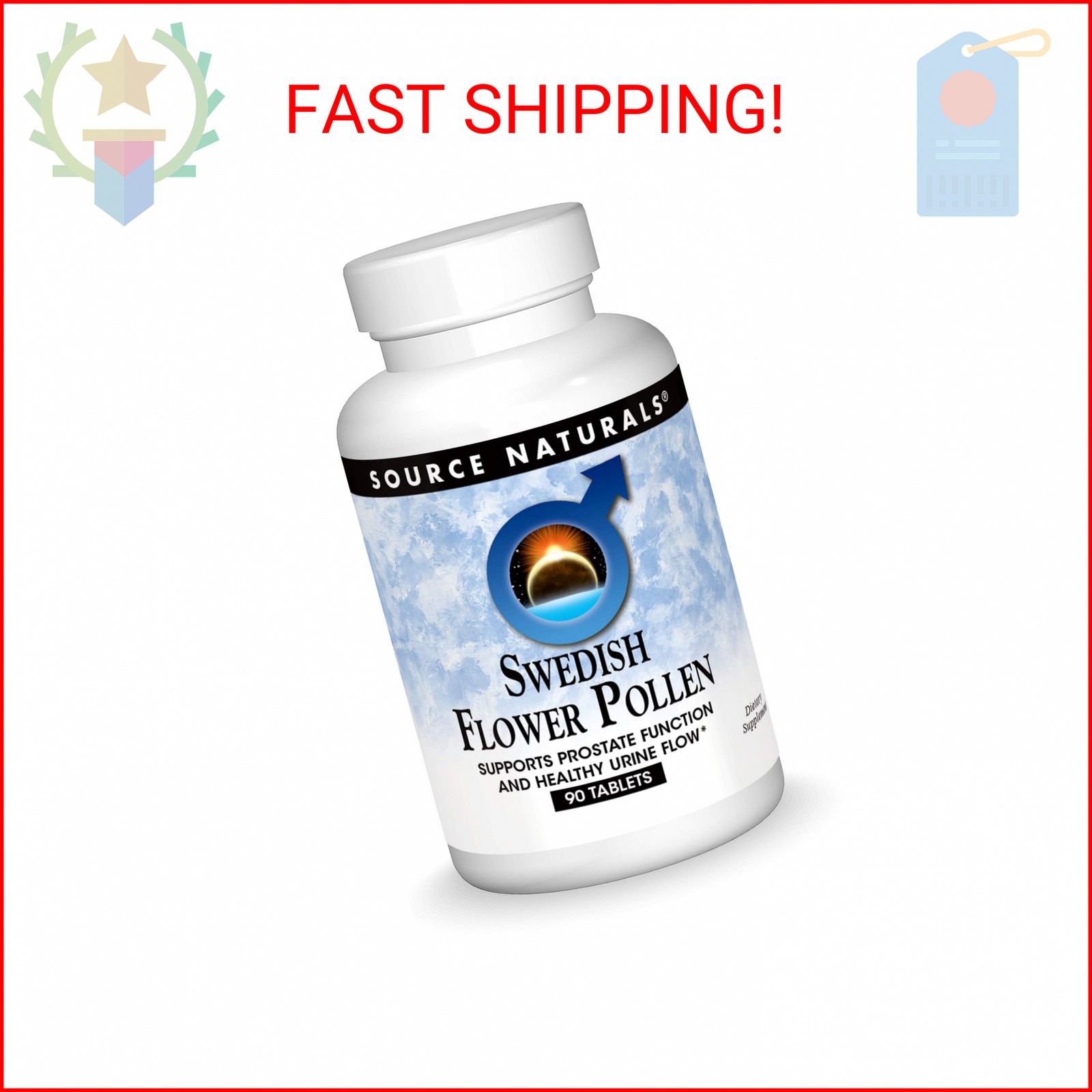 Source Naturals Swedish Flower Pollen Supports Prostate Function and Healthy Uri