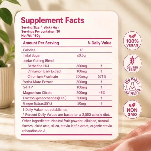 LeeFar Cutting Drink Mix Strawberry Açaí, Berberine 5-HTP Three0 Servings