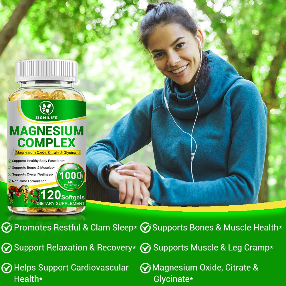 Magnesium Complex 1000mg, 120 Capsules – Gluten Free and Non-GMO