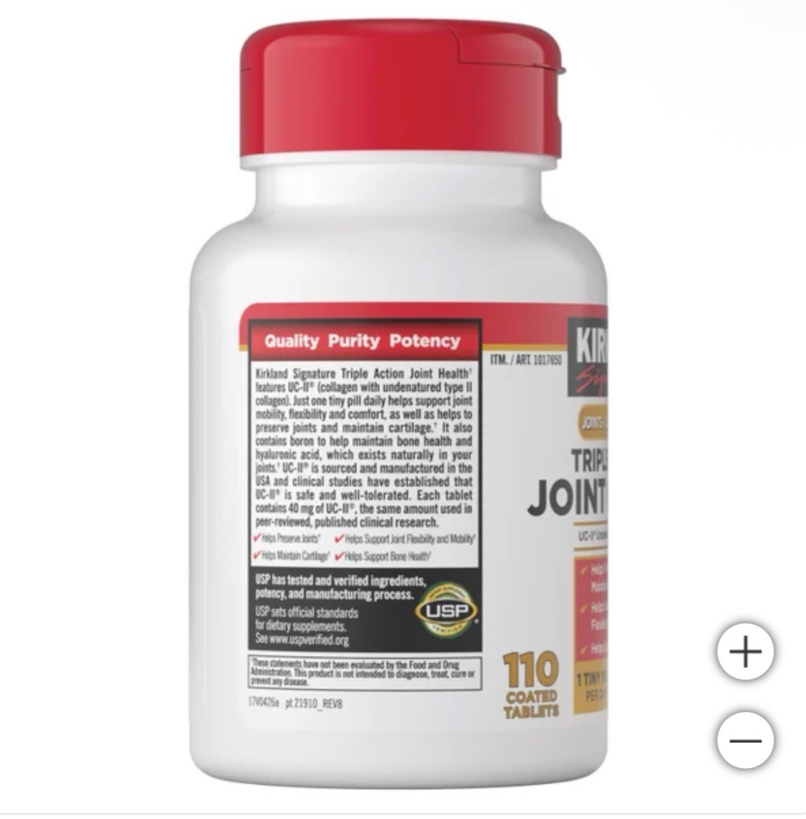 Kirkland Triple Action Joint Health 110 Tablet Compare to Move Free Ultra 1 Pack