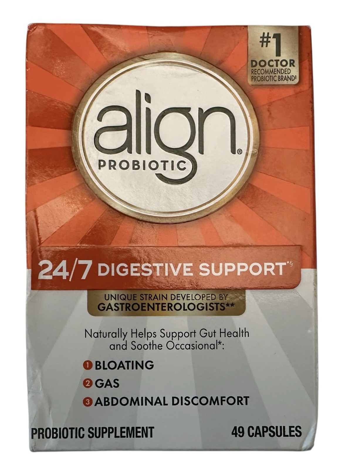Align Probiotic Supplement Capsule – 49 Count Expires 01/2028+ Brand New In Box