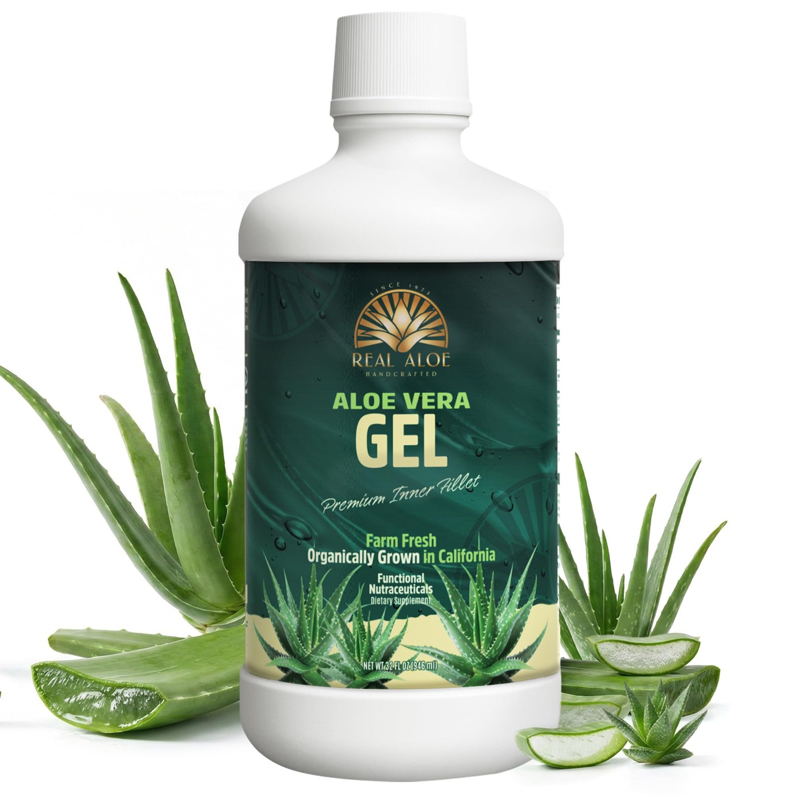 Real Aloe Aloe Vera Gel (32 fl oz) | Hand-Crafted from California Organically…