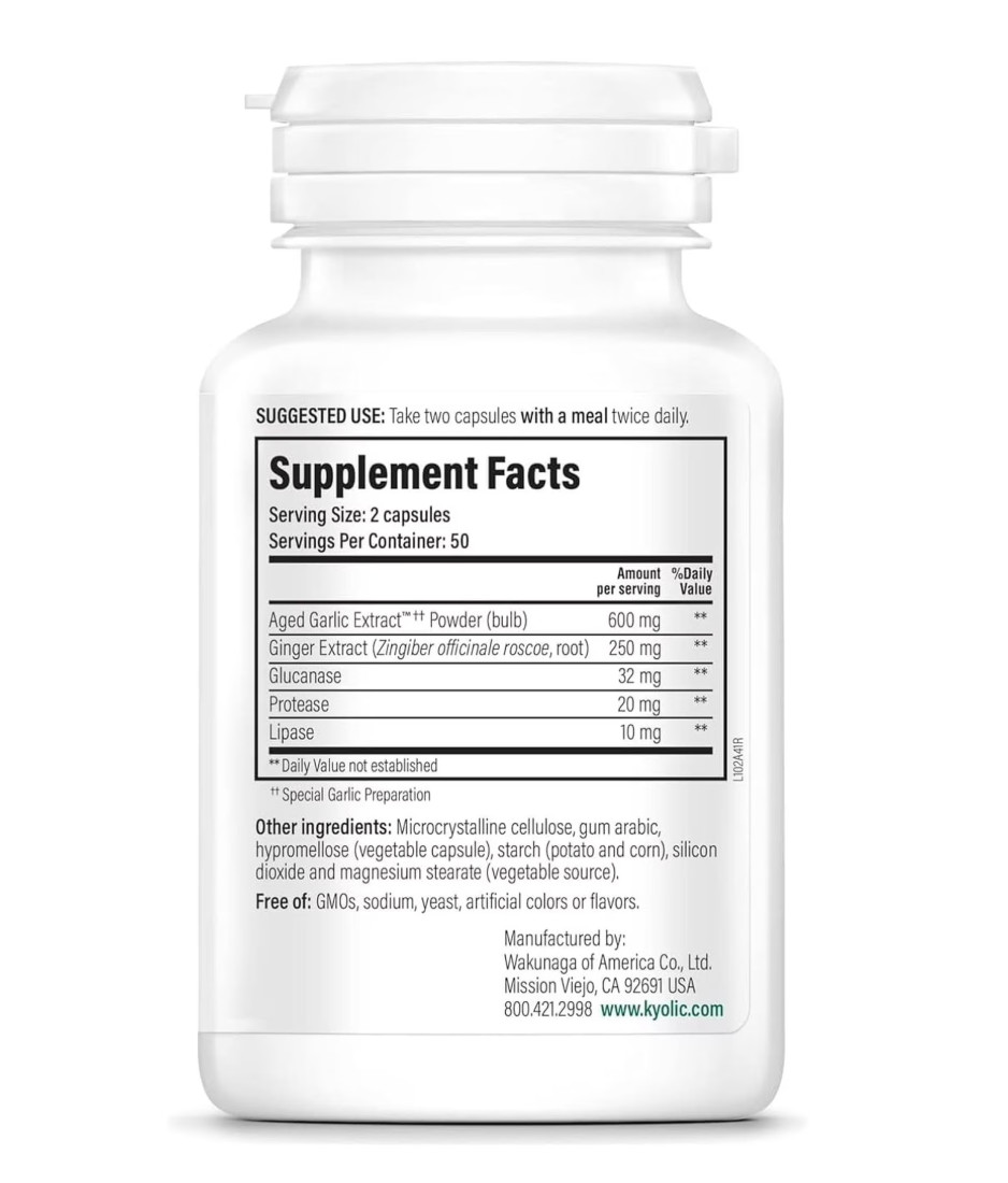 Kyolic Candida Cleanse & Digestion Formula 102 (200 vegetarian capsules)