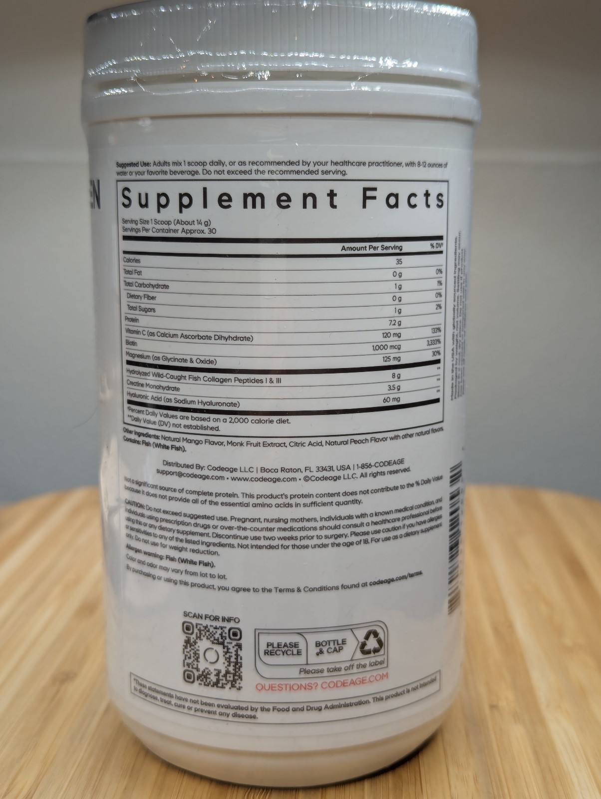 Codeage Creatine Collagen Peptides – Creatine Monohydrate Powder exp 12/28