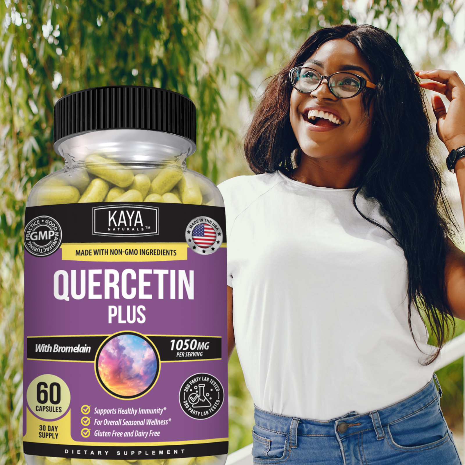 Quercetin + Zinc & Bromelain Immune & Antioxidant Support for Seasonal Wellness