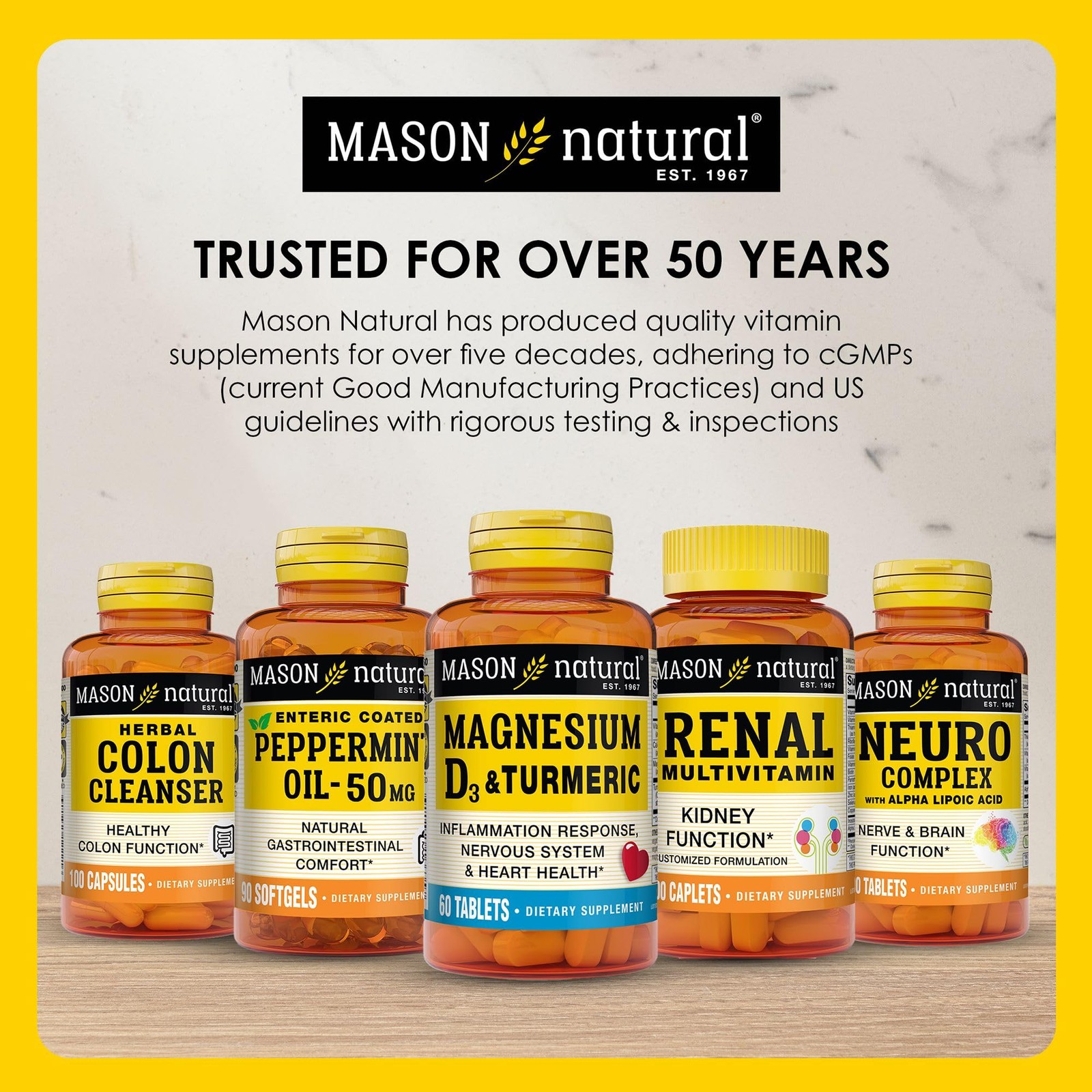 Mason Natural Magnesium Supplement 100 Count Easy to Swallow Daily Support