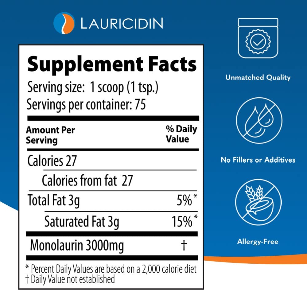 Lauricidin- The Original Monolaurin Supplement- 8 Ounce (Pack of 1), White