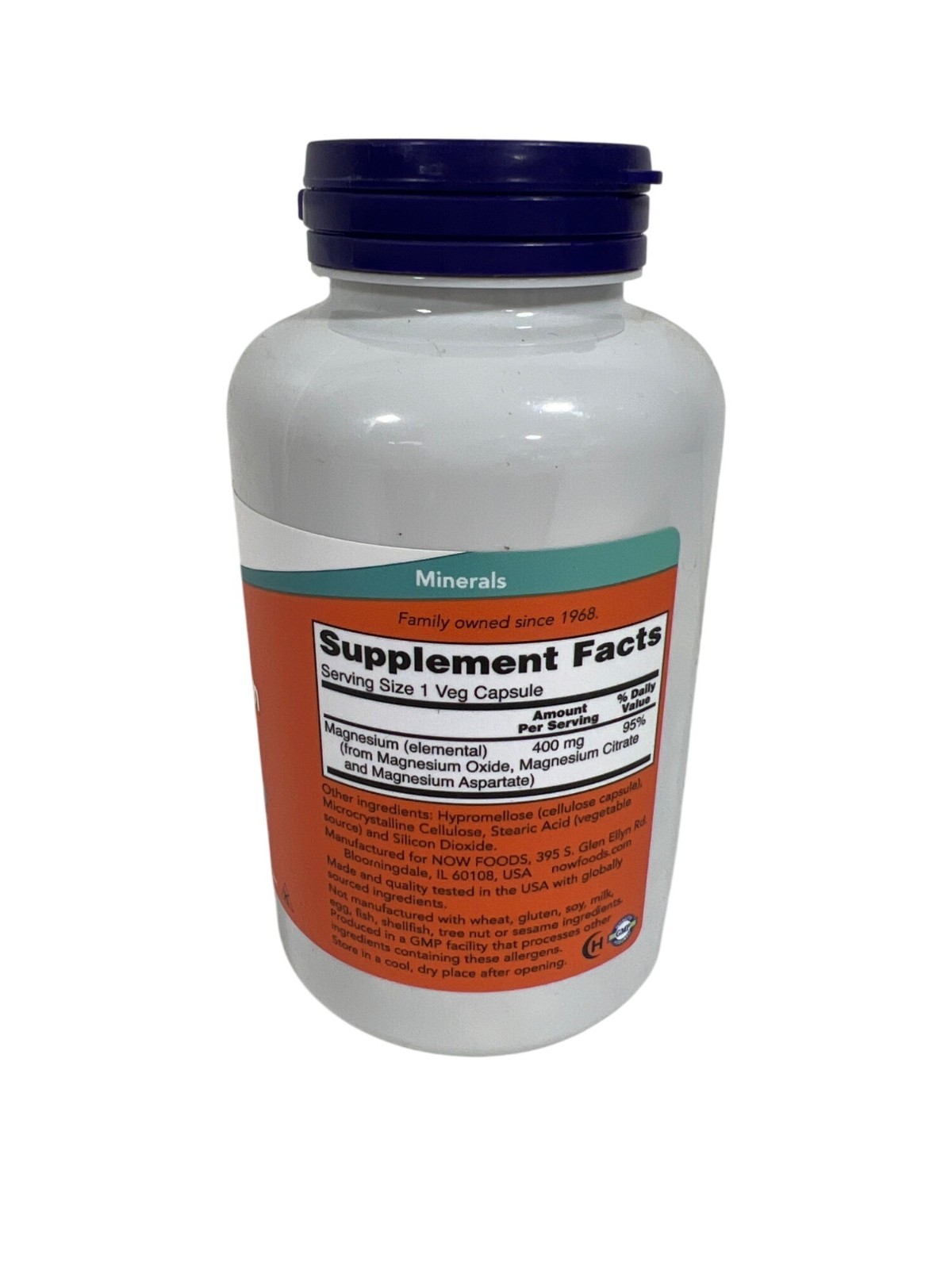 NOW Foods, Magnesium Caps, 400 Mg, 180 Veg Capsules