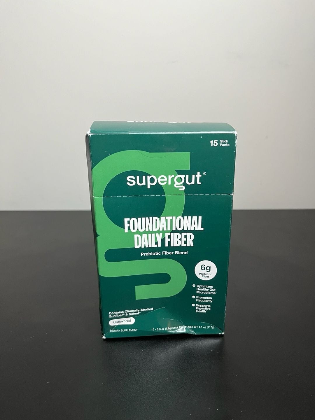Supergut Foundational Daily Fiber Unflavored Prebiotic Fiber Blend, 15 Stick Pac