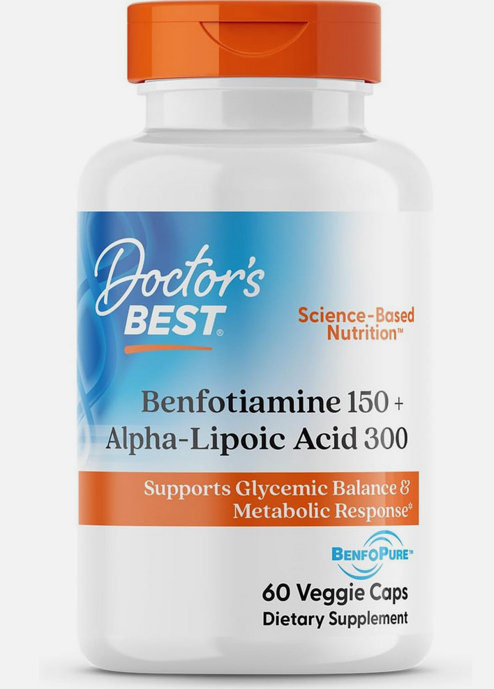 Doctors Best Benfotiamine 150 + Alpha-Lipoic Acid 300 with Benfopure EXP 07/2026