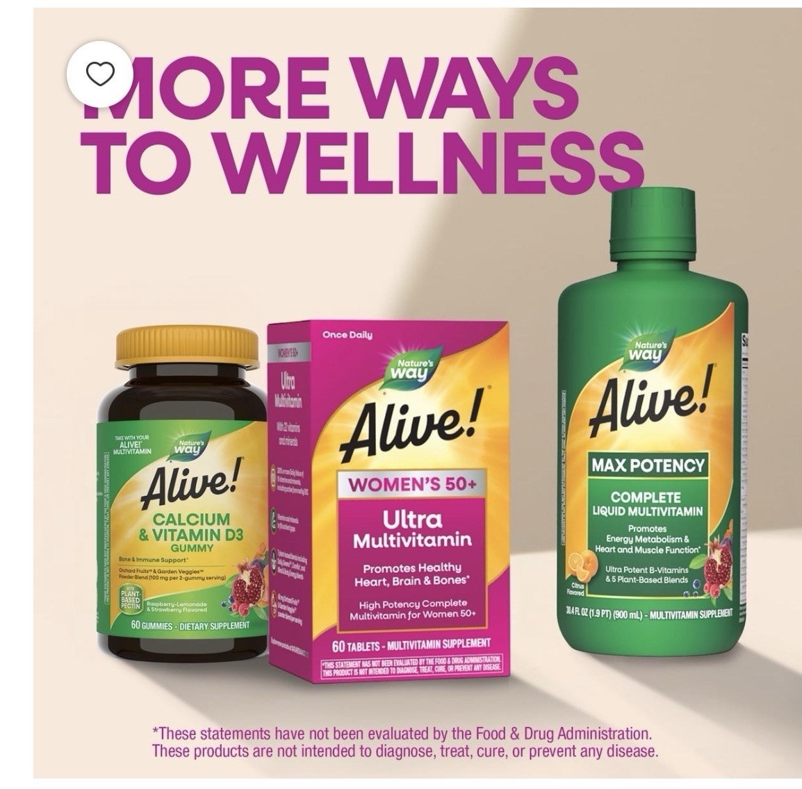 Nature’S Way Alive! Women’S 50+ Ultra Potency Complete Multivitamin..