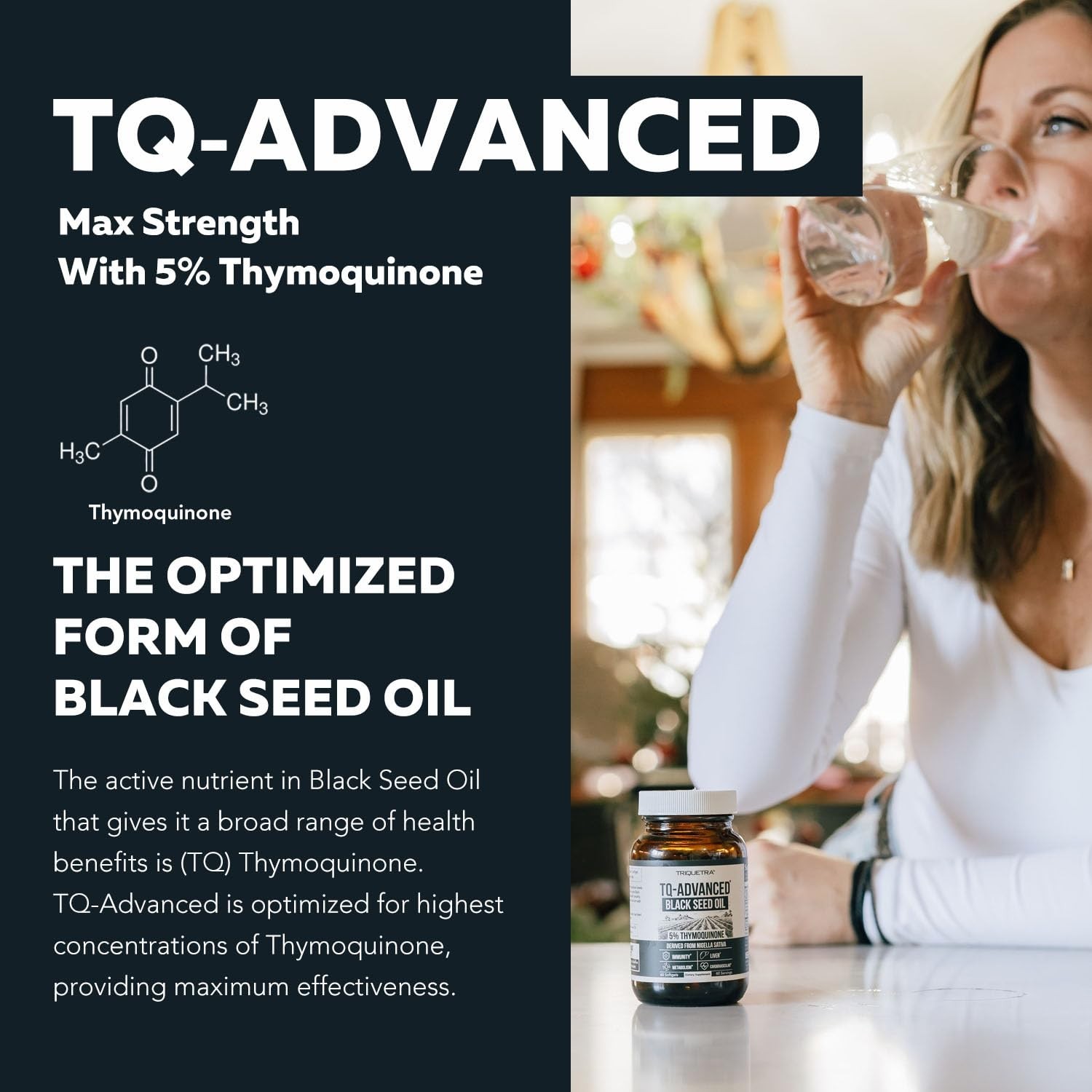 High Potency Black Seed Oil Softgels 500mg | 5% Thymoquinone | Vegan, 60 Count