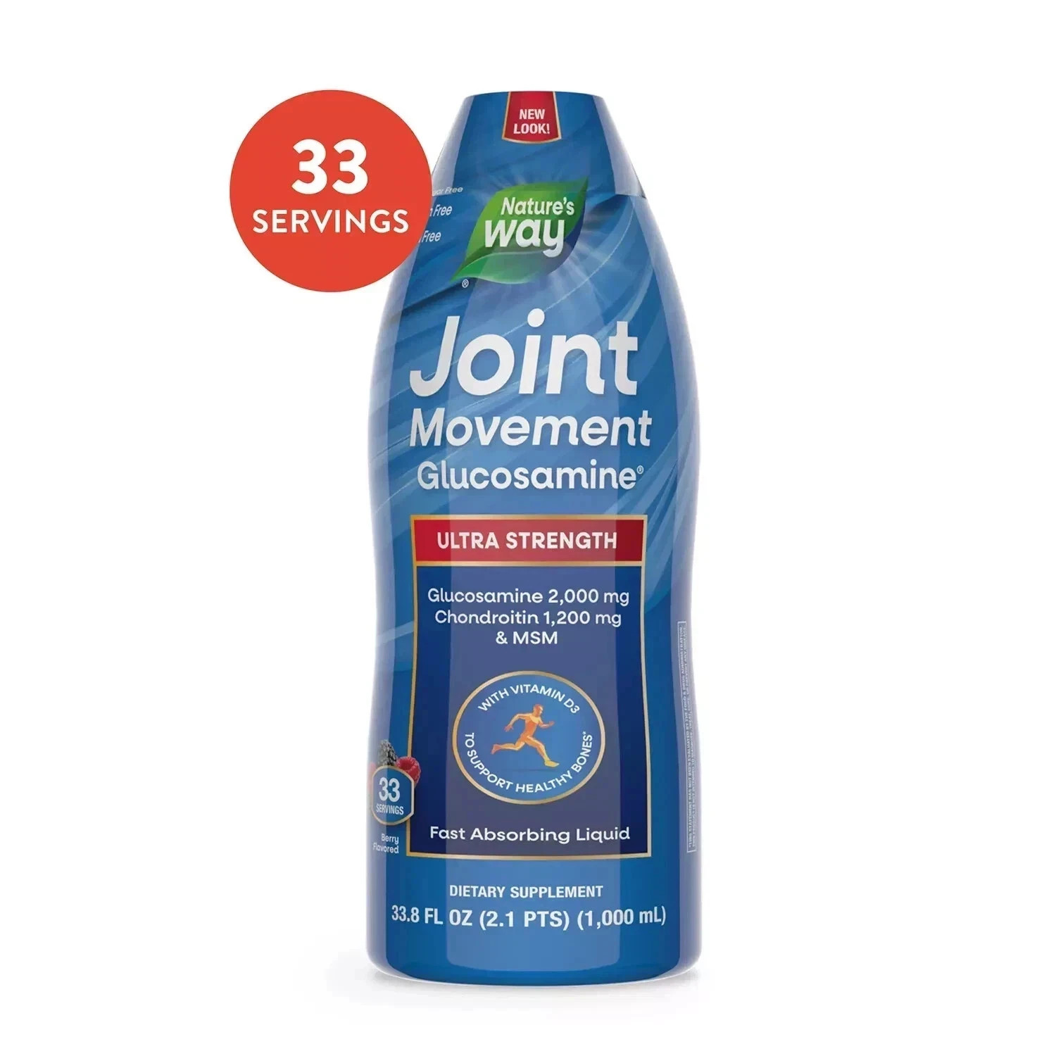 3 Pack – Nature’s Way Joint Movement Glucosamine Liquid, 33.8 fl. oz.