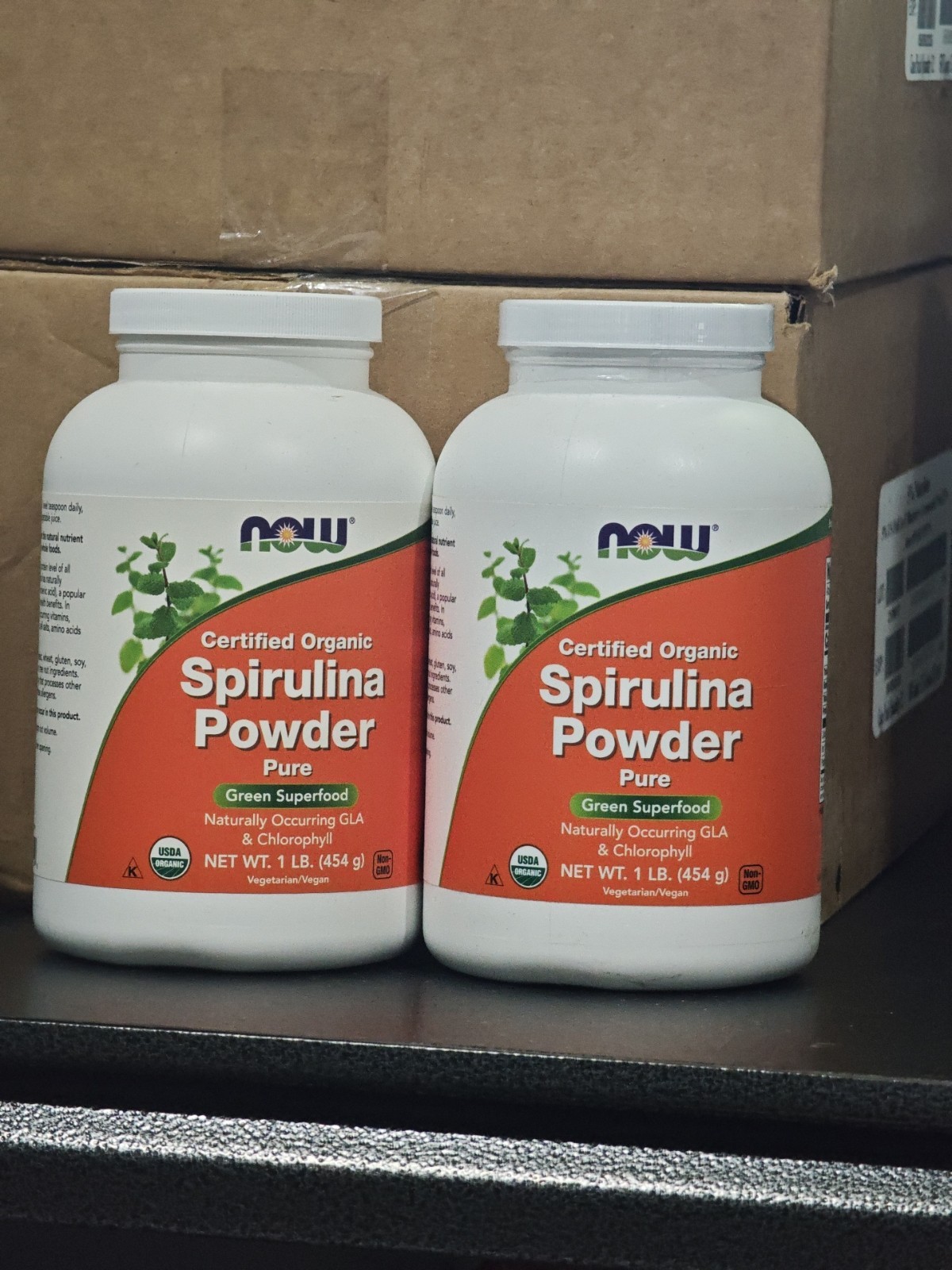x2 NOW FOODS Spirulina Organic Powder 2 lb Total READ DESCRIPTION BEFORE BUYING!