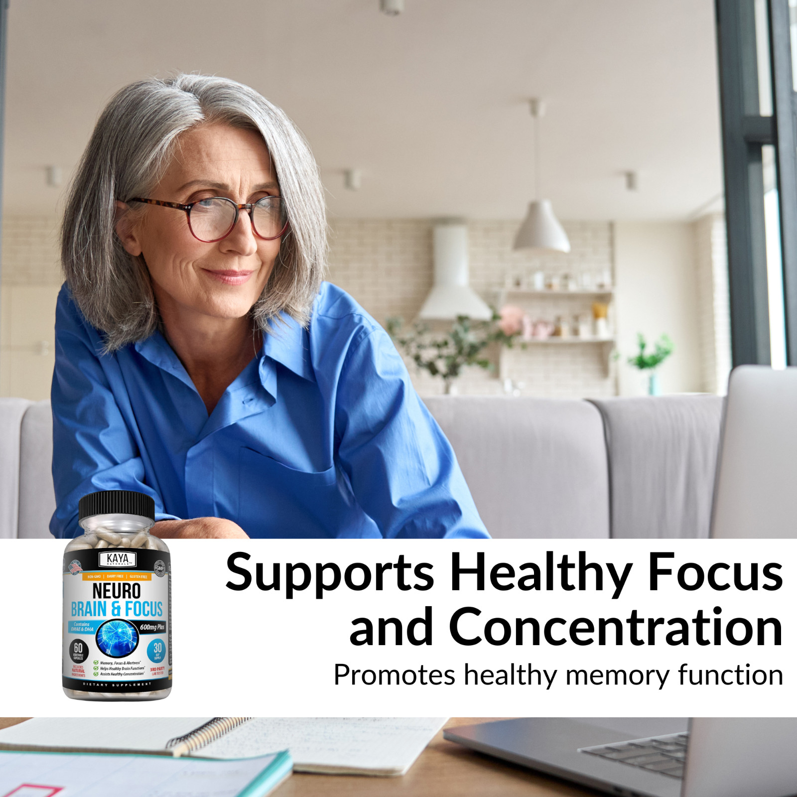 (2 Pack) Neuro Brain & Focus, Memory, Function, Clarity Nootropic Supplement