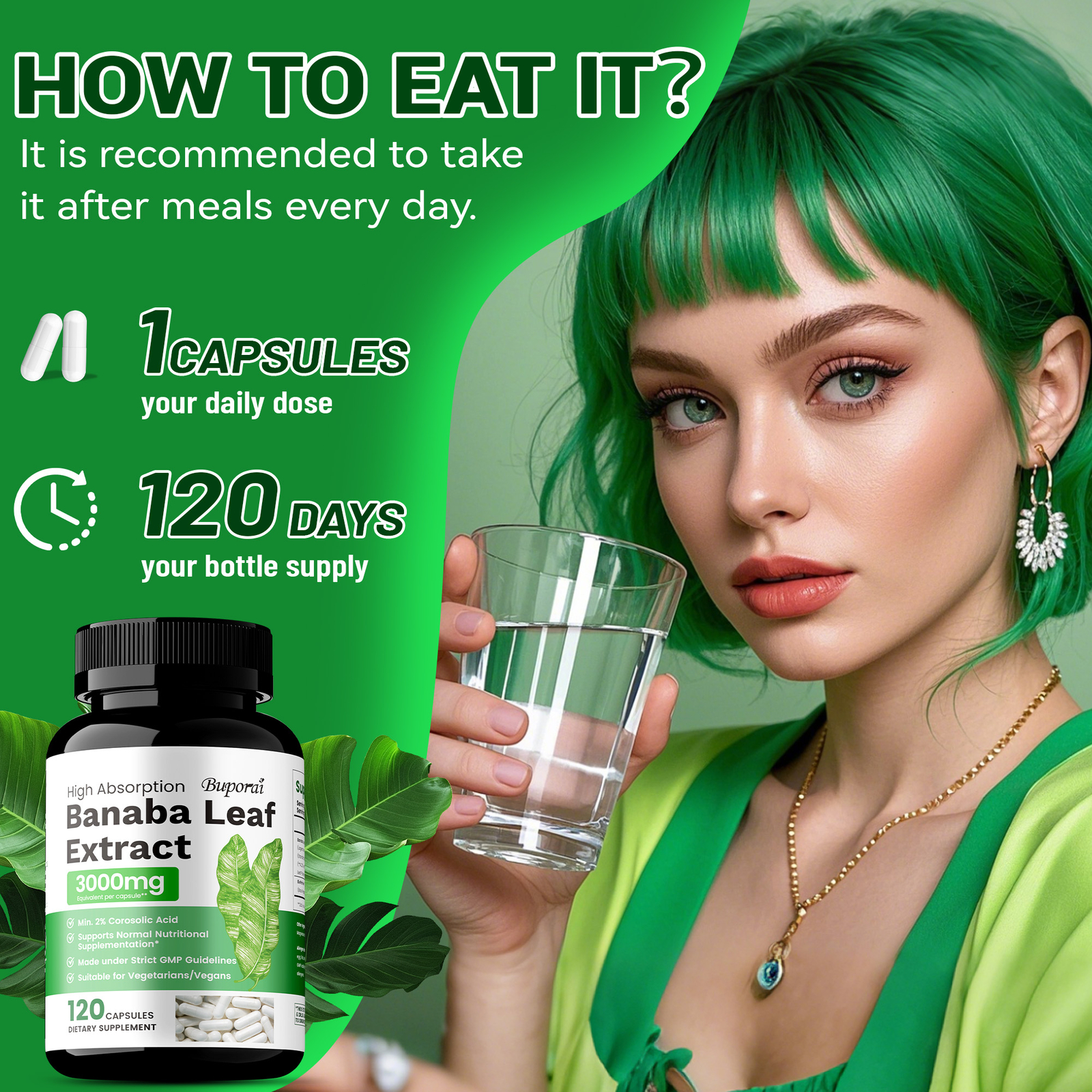 Banaba Leaf Extract 3000mg – Heart, Blood Sugar Health,Antioxidants,Weight Loss