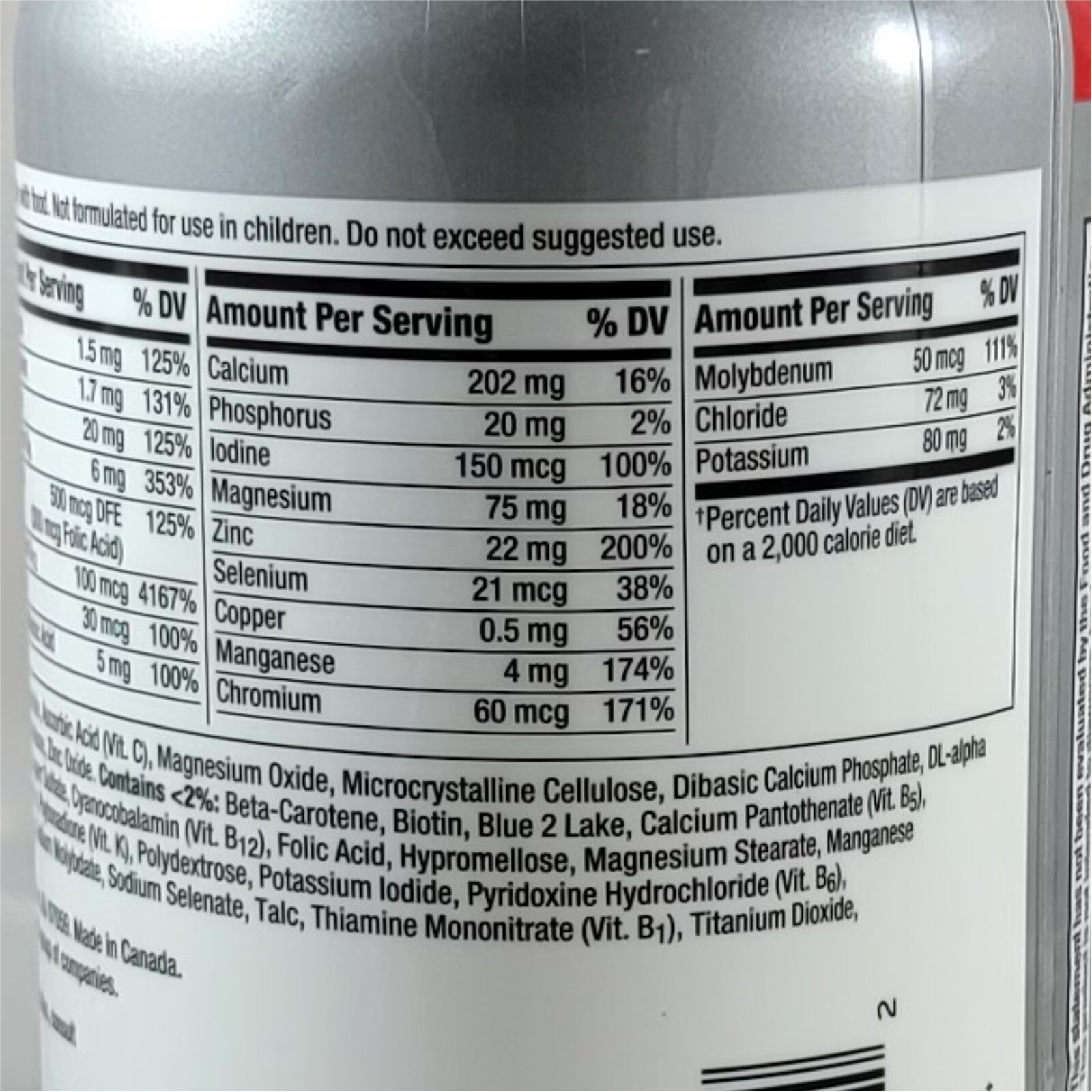 Centrum Silver MultiVitamin MultiMineral Complete Vitamin 275 Tabs Men Over 50+