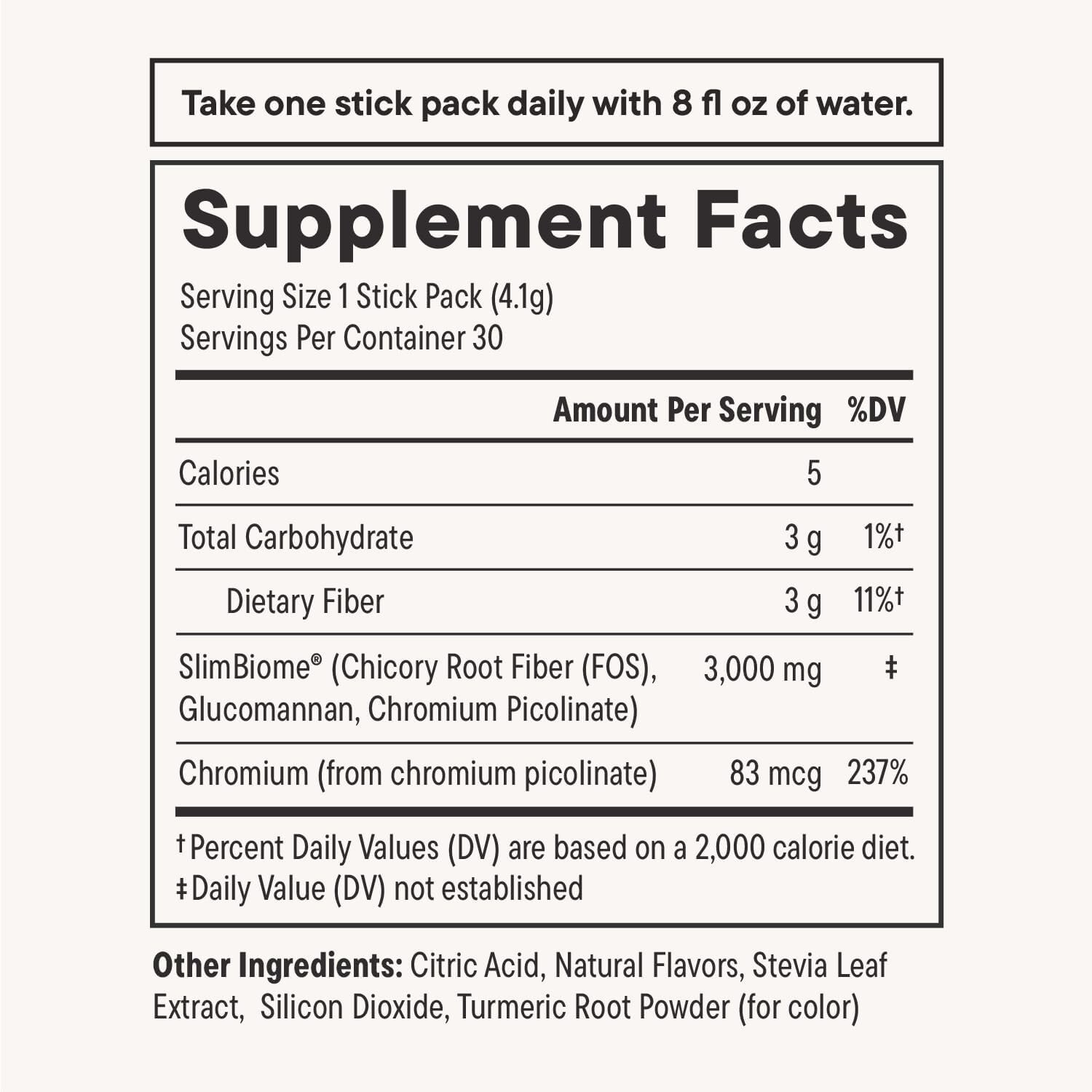 Daily Nouri FeelFull Prebiotic Fiber Drink Mix, Lemonade Flavor – 30 Stick Packs
