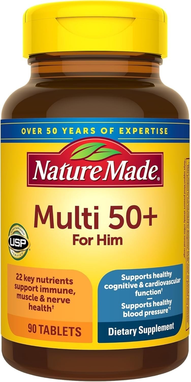 Nature Made Multivitamin for Men 50+, Daily Nutritional Support, 90 Tablets