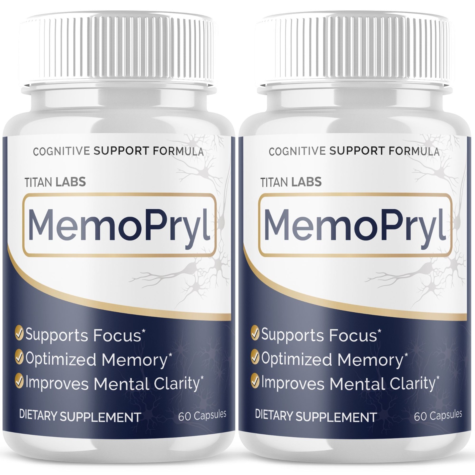 (2 Pack) MemoPryl Nootropic All Natural Brain Supplement Memo Pryl 120 Capsules