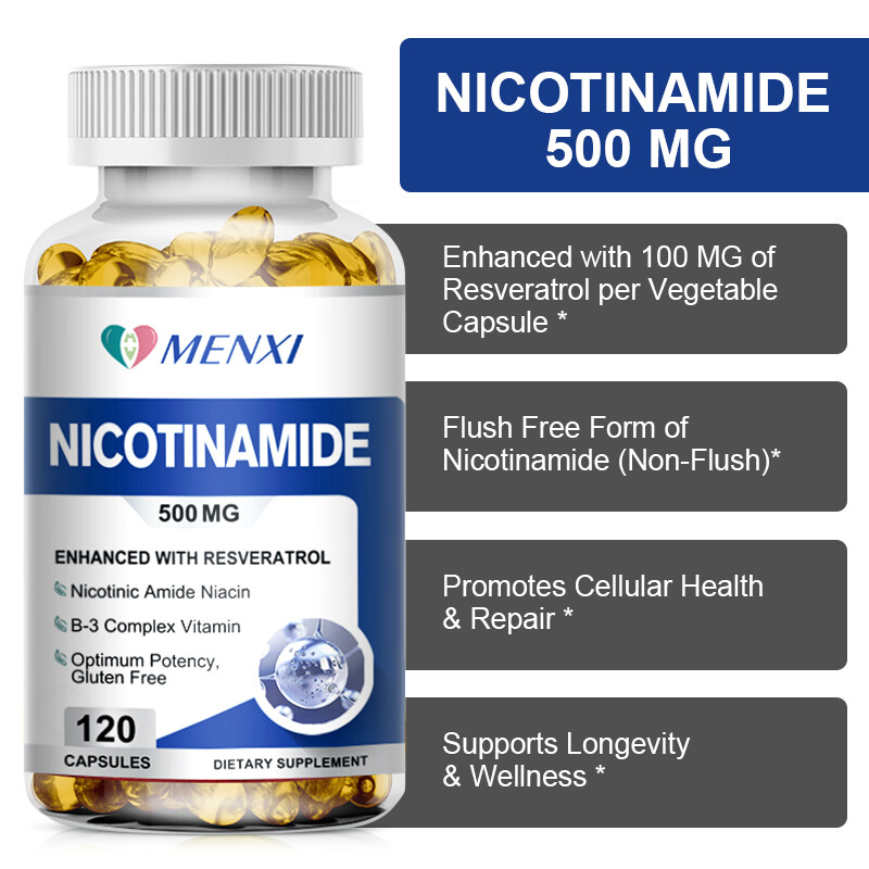 Nicotinamide 500mg Vitamin B3 Supplement – Energy Support Skin Health by MENXI
