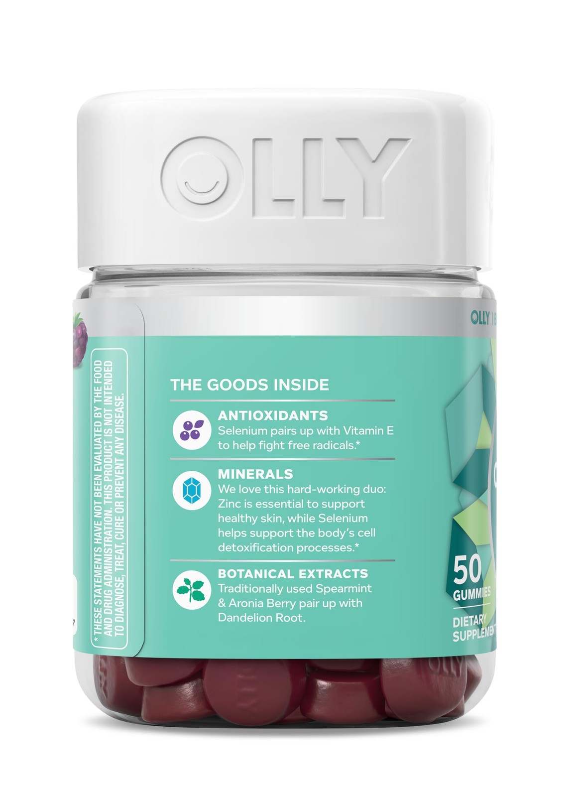 OLLY Flawless Complexion Gummy, Clear and Healthy 50 Count (Pack of 1), Brown
