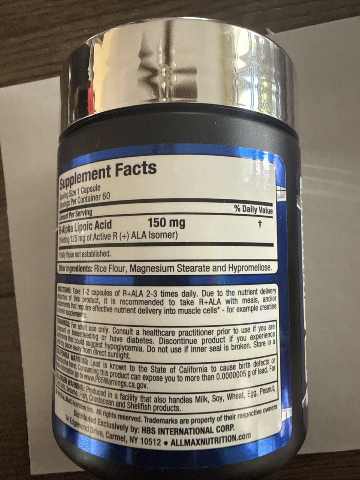 ALLMAX ESSENTIALS R-+ALA 60. CAPSULES. EXP 9/2026