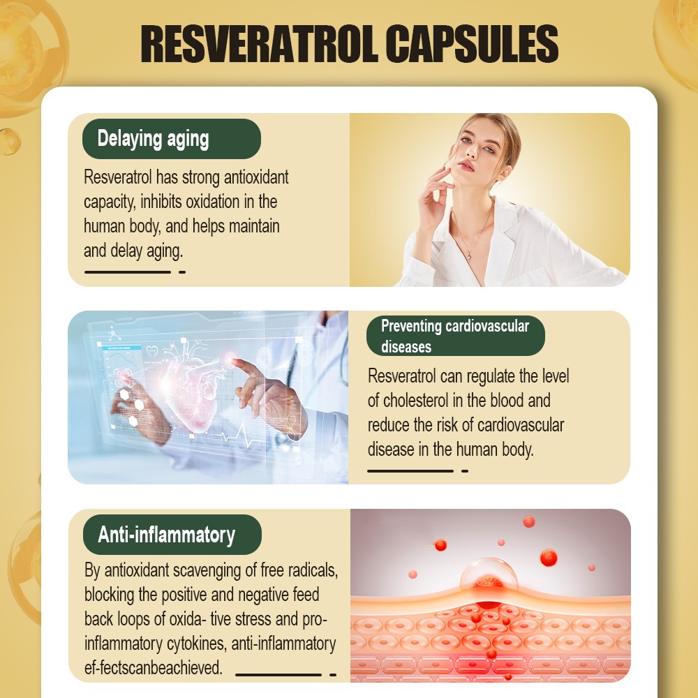 Resveratrol Capsules Maximum 1200 MG Strength Natural AntiAging Antioxidant Cap