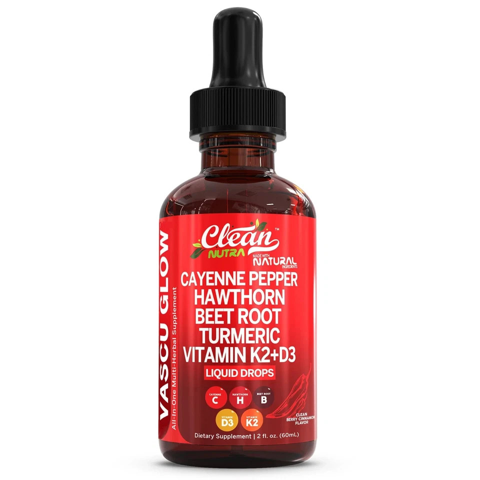 3Pack Cayenne Pepper Hawthorn Beet Root Turmeric Vitamin K2+D3 Liquid Drops