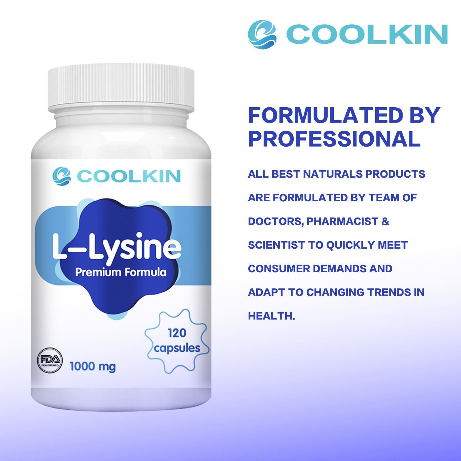 L-Lysine 1000mg – Antiacabolic,Tissue Repair Regener,Immune Support,Gluten Free