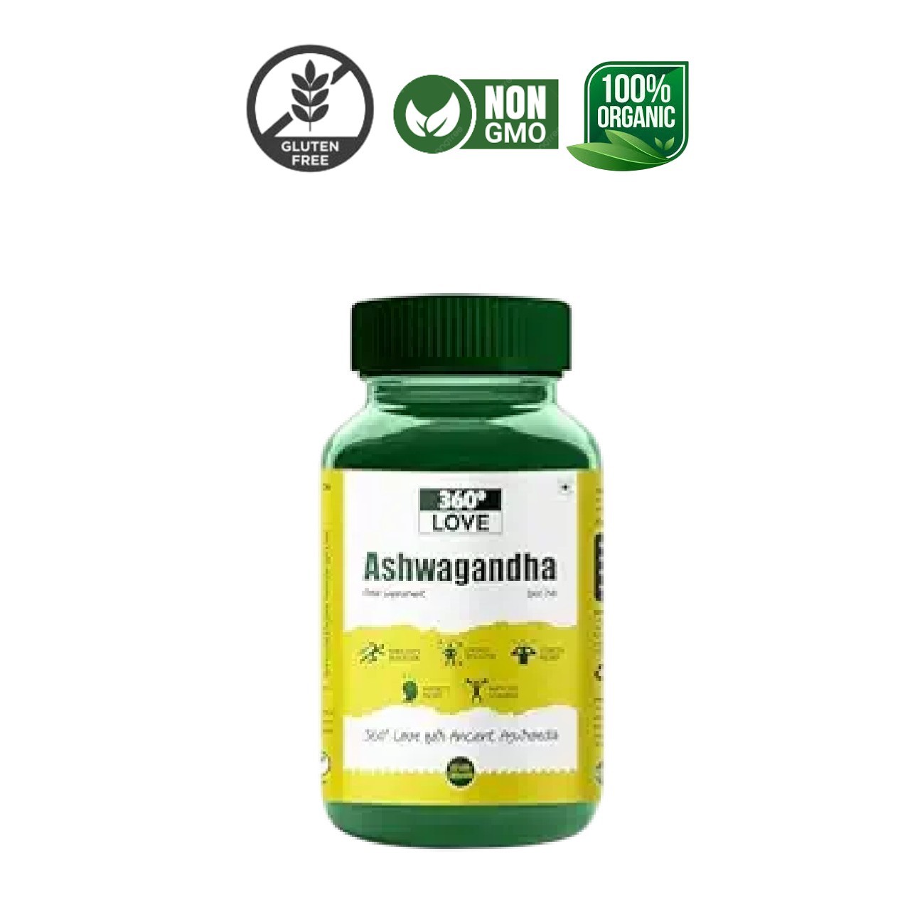 360 .Love Ashwagandha 1000mg Veg Caps 60 Count